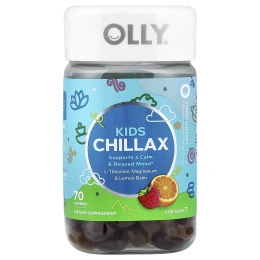 OLLY, Kids Chillax, жевательные таблетки для детей от 7 лет, солнечный щербет, 70 жевательных таблеток