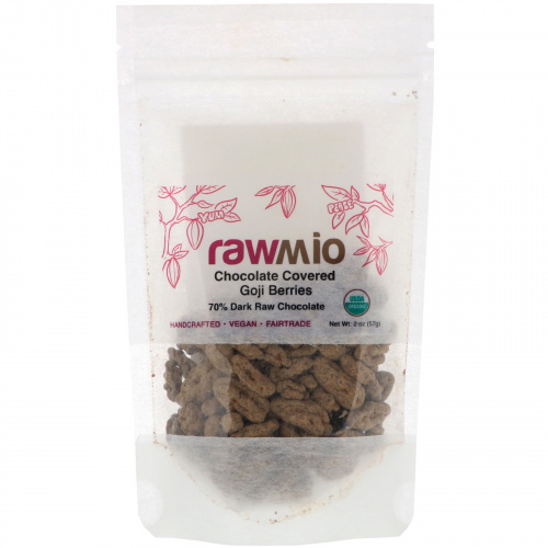 Rawmio, Organic Chocolate Covered Goji Berries,  2 oz (57 g)
