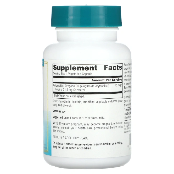 Source Naturals, Масло душицы для здоровья, 60 капсул