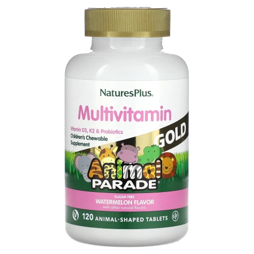 Nature's Plus, Source of Life, Animal Parade Gold, Children's Chewable Multi-Vitamin & Mineral, Watermelon, 120 Animal-Shaped Tablets