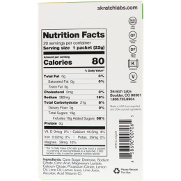 SKRATCH LABS, Sport Hydration Drink Mix, Lemon & Lime, 20 Pack, 0.8 oz (22 g) Each