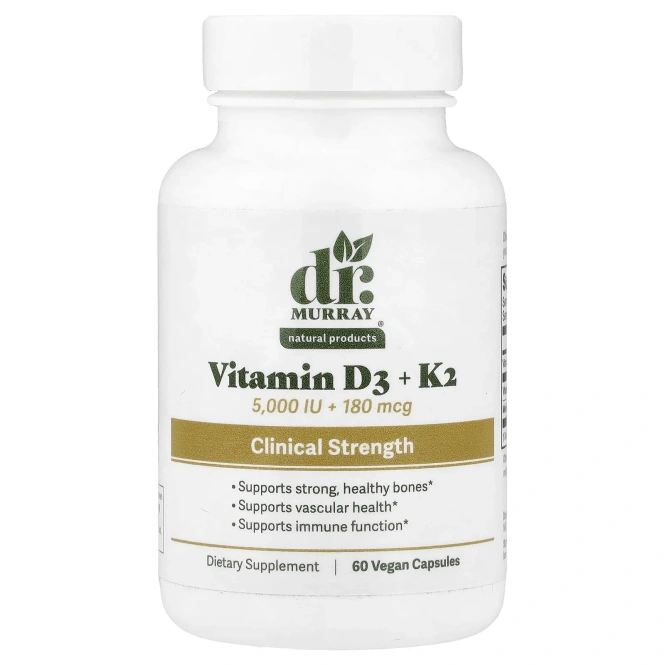 Dr. Murray's, витамины D3 и K2, 60 капсул