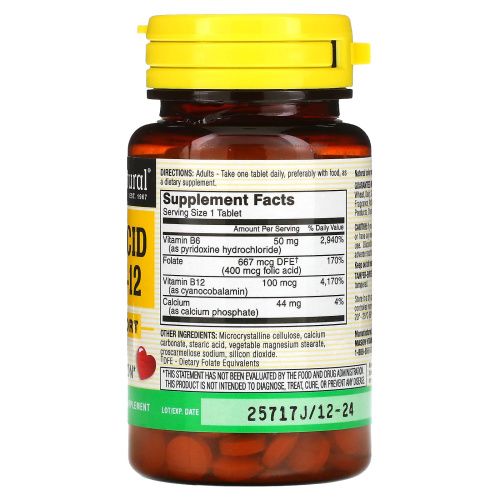 Mason Natural, Фолиевая кислота В-6 и В-12, 90 таблеток