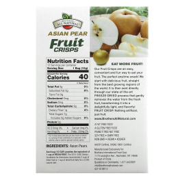 Brothers-All-Natural, Fruit Crisps, азиатская груша, 12 пакетиков на одну порцию, 10 г (0,35 унции)