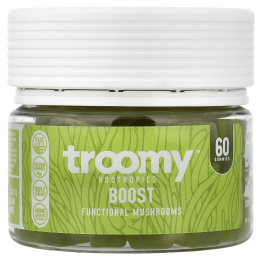 Troomy Nootropics, Boost, Functional Mushrooms Gummies, Lemon Lime, 60 Gummies, 9.52 oz (270 g)