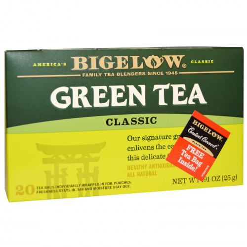Bigelow, Классический зеленый чай, 20 чайных пакетиков, 25 г