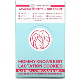 Mommy Knows Best, Lactation Cookies, печенье с овсяно-шоколадной крошкой, 10 шт., 57 г (2 унции) каждое