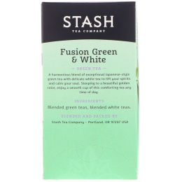Stash Tea, Green Tea, Fusion Green & White, 18 Tea Bags, 1.0 oz (29 g)