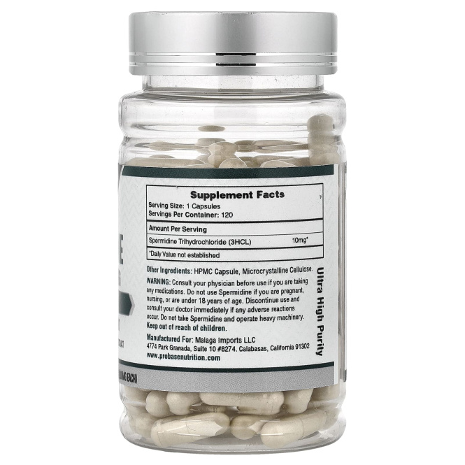 Probase Nutrition, спермидин, 10 мг, 120 капсул