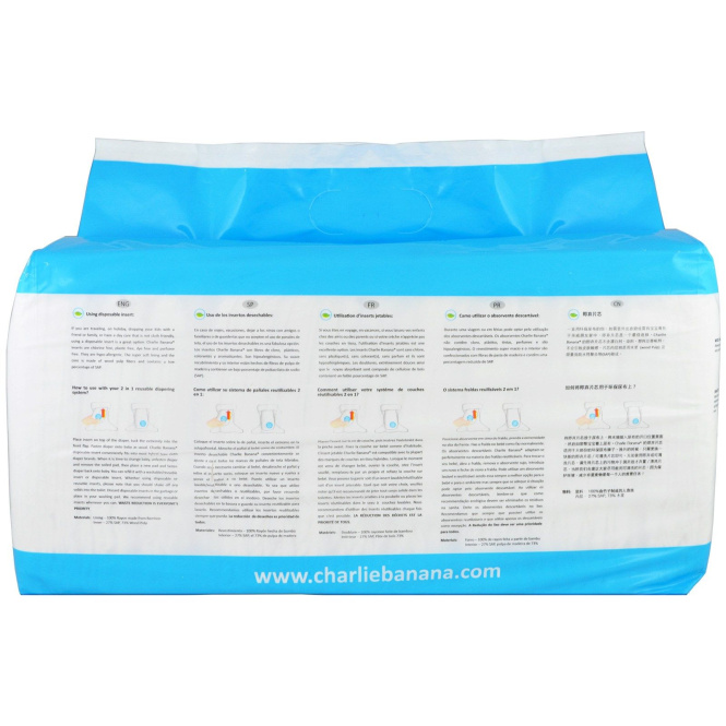 Charlie Banana, Разовые вкладыши в многоразовые подгузники, 32 вкладыша