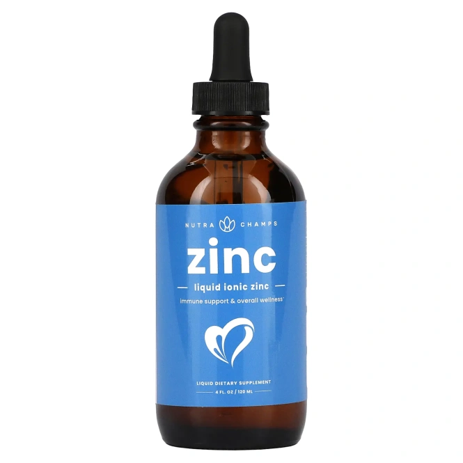 NutraChamps, Цинк, жидкий ионный раствор, без добавок, 120 мл (4 жидк. унц.)