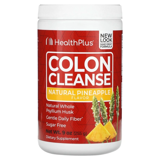 Health Plus, "Чистка кишечника", средство для чистки толстого кишечника, подслащенное стевией, с освежающим ананасовым вкусом, 9 унций (255 г)