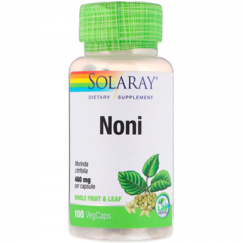 Solaray, Нони, 100 капсул с оболочкой из ингредиентов растительного происхождения