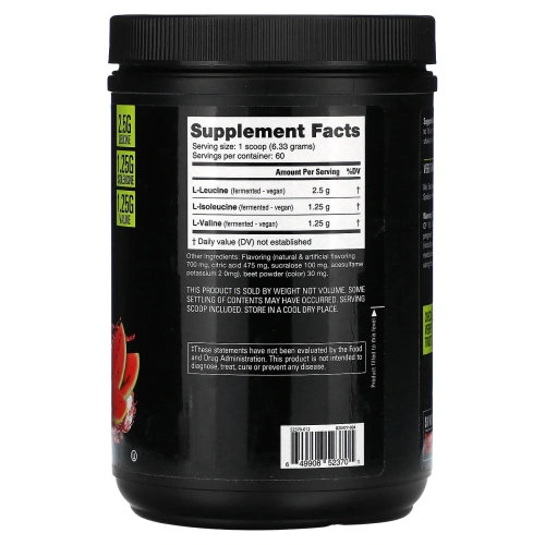 NutraBio, BCAA 5000, арбуз, 380 г (0,84 фунта)