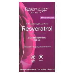 ReserveAge Nutrition, Ресвератрол, с активным транс-ресвератролом, 250 мг, 120 вегетарианских капсул