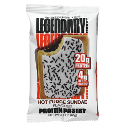 Legendary Foods, протеиновое пирожное, мороженое с горячим фаджем, 10 шт. по 61 г (2,2 унции)