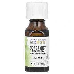 Aura Cacia, Бергамот, без бергаптена, поднимает настроение, 0,5 жидких унций (15 мл)