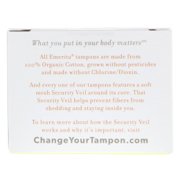 Emerita, Тампоны из органического хлопка, без аппликатора, супервпитывающие, 20 тампонов