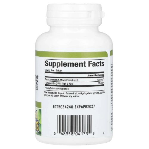 Natural Factors, HerbalFactors, женьшень, 60 капсул