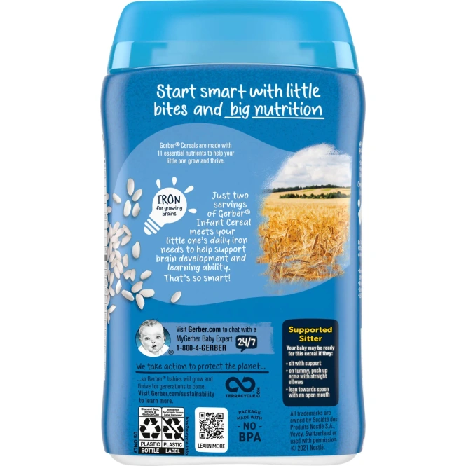 Gerber, Рисовая каша, однозерновая, 8 унций (227 г)