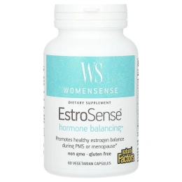 Natural Factors, WomenSense, EstroSense, баланс гормонов, 60 вегетарианских капсул