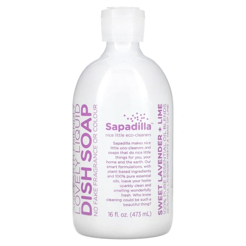 Sapadilla, Lovely Liquid, мыло для посуды, со вкусом лаванды и лайма, 473 мл (16 жидк. унц.)