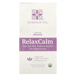 Secrets of Tea, Organic RelaxCalm™, без кофеина, 20 чайных пакетиков, 40 г (1,41 унции)