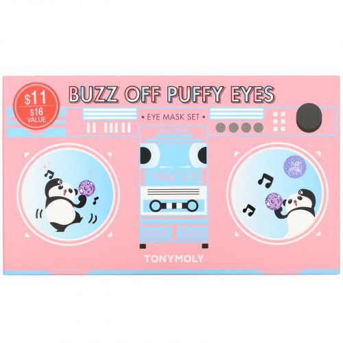 Tony Moly, Buzz Off Puffy Eyes, Eye Mask Set, 4 Piece Set
