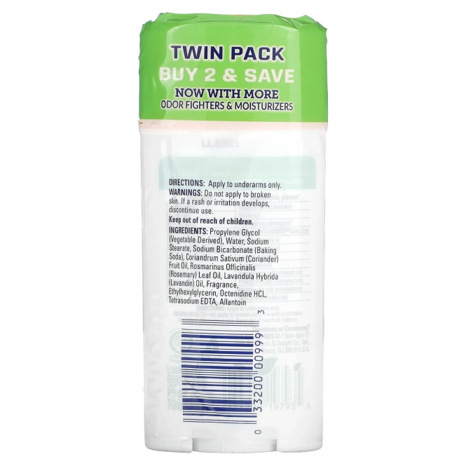 Arm & Hammer, Натуральный дезодорант Essentials, свежий, для мужчин и женщин, два в упаковке, по 71 г каждый