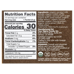 Four Sigmatic, Focus, органический кофе латте с ежовиком гребенчатым и грибами чага, 10 пакетиков по 6 г (0,21 унции)