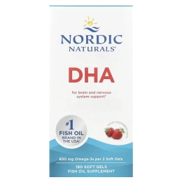Nordic Naturals, DHA, Клубника, 500 мг, 180 мягких шариков