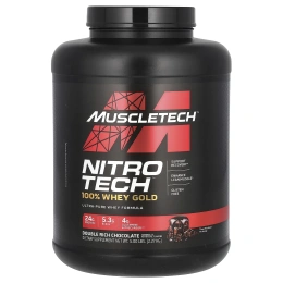 Muscletech, Nitro Tech, 100% Whey Gold, сывороточный протеин в порошке, двойной шоколад, 2,51 кг (5,54 фунта)