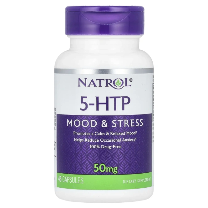 Natrol, 5-HTP, Настроение и стресс, 50 мг, 45 капсул