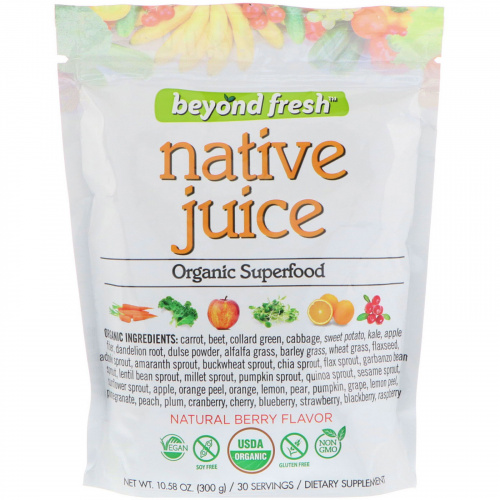 Beyond Fresh, Истинный сок, органическая чудо-пища, натуральный ягодный вкус, 300 г