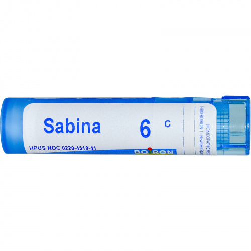 Boiron, Single Remedies, Сабина, 6C, 80 гранул
