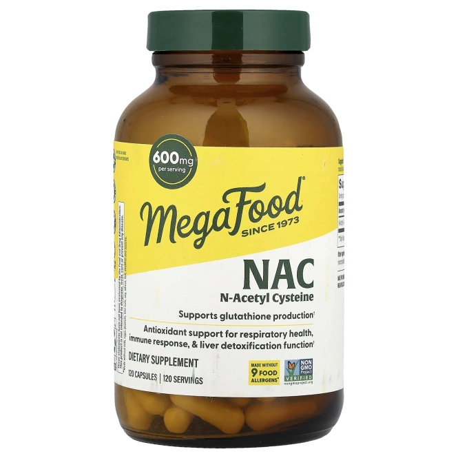 MegaFood, NAC, 600 мг, 120 капсул