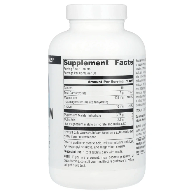 Source Naturals Яблочнокислый магний, 180 таблеток