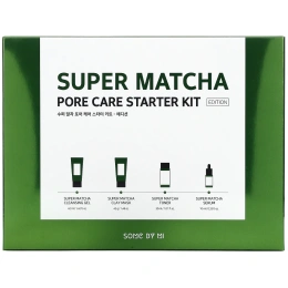 Some By Mi, Super Matcha Pore Care, стартовый набор с матчей для очищения пор, 4 предмета