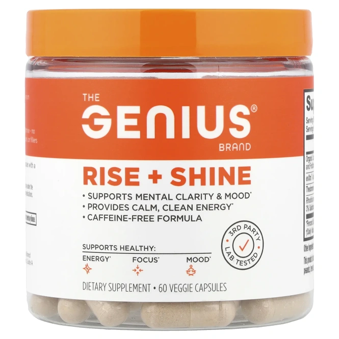 The Genius Brand, Rise + Shine, 60 растительных капсул