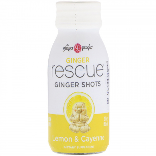 The Ginger People, Ginger Rescue Shots, Lemon & Cayenne, 2 fl oz (60 ml)