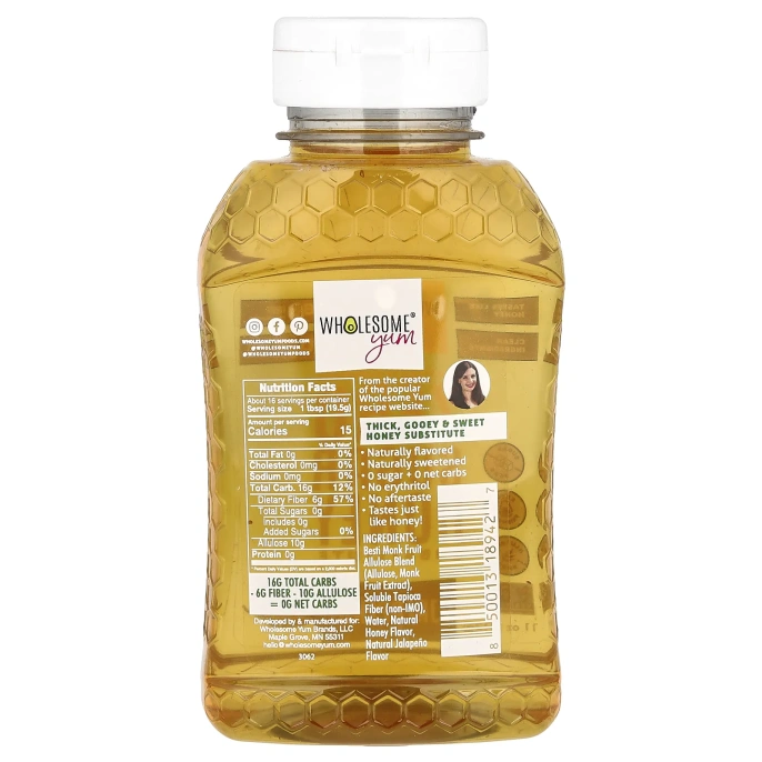 Wholesome Yum, Заменитель меда без сахара, халапеньо, 312 г (11 унций)