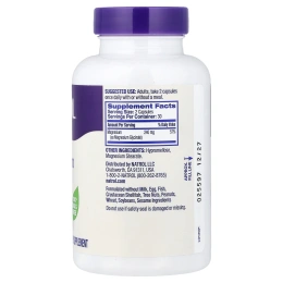 Natrol, глицинат магния, высокая степень усвояемости, 60 капсул (120 мг в 1 капсуле)