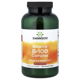 Swanson Vitamins, Balance B-100, высокоэффективный комплекс, 300 веганских таблеток