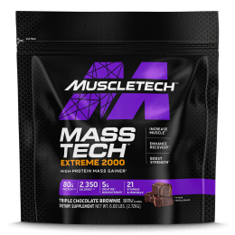 MuscleTech, Mass Tech Extreme 2000, брауни с тройным шоколадом, 2,72 кг (6 фунтов)