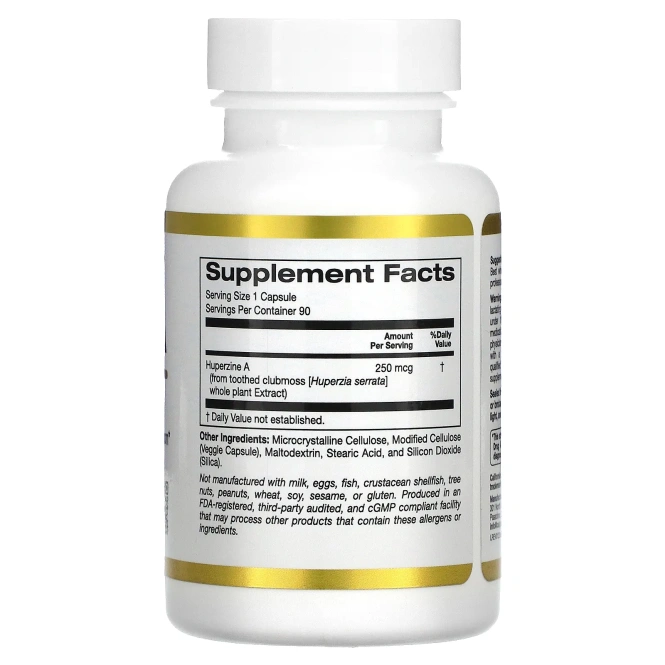 California Gold Nutrition, гуперзин А, 250 мкг, 90 растительных капсул