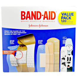 Band Aid, Пластыри, перевязки, экономичная упаковка, 5 пачек, 120 штук
