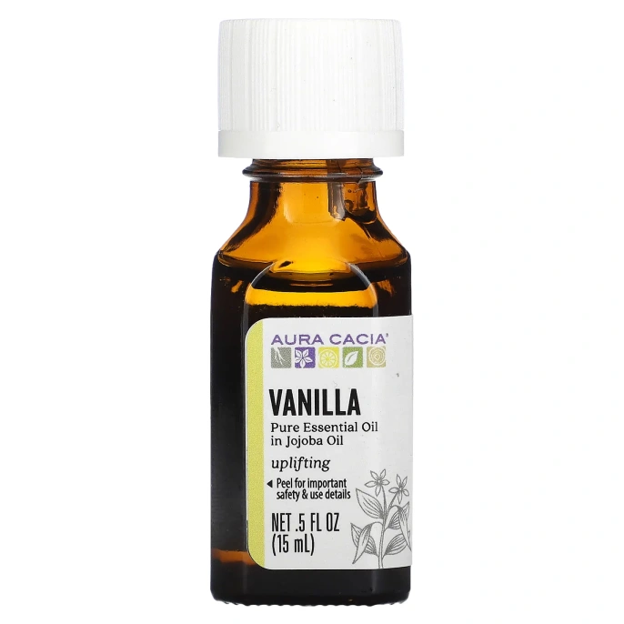 Aura Cacia, Чистое эфирное масло жожоба, ваниль, 15 мл (0,5 жидк. унц.)