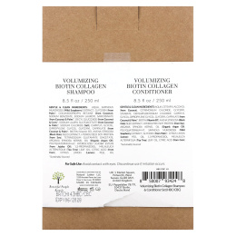 Tree To Tub, набор, шампунь и кондиционер, для объема, биотин и коллаген, сицилийский лимон и чайное дерево, набор из 2 предметов, по 250 мл (8,5 жидк. унции)