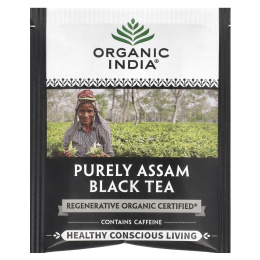 Organic India, Черный чай Purely Assam, 18 пакетиков для заваривания, 32,4 г (1,14 унции)