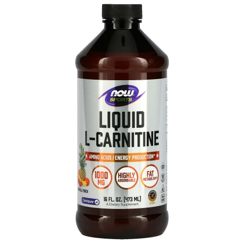Now Foods, Sports L-Carnitine Liquid, Tropical Punch Flavor, 1,000 mg, 16 fl oz (473 ml)